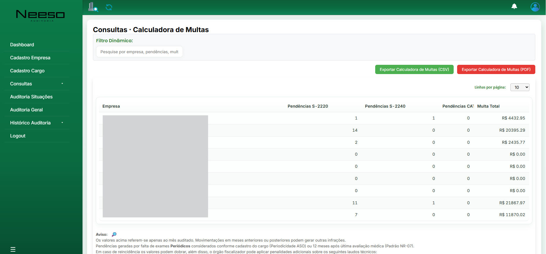 Calculadora de Multas